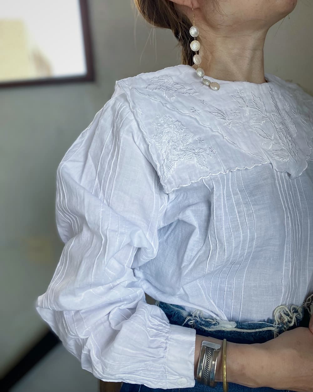 ヴィンテージセーラーカラーブラウスvintageblouse