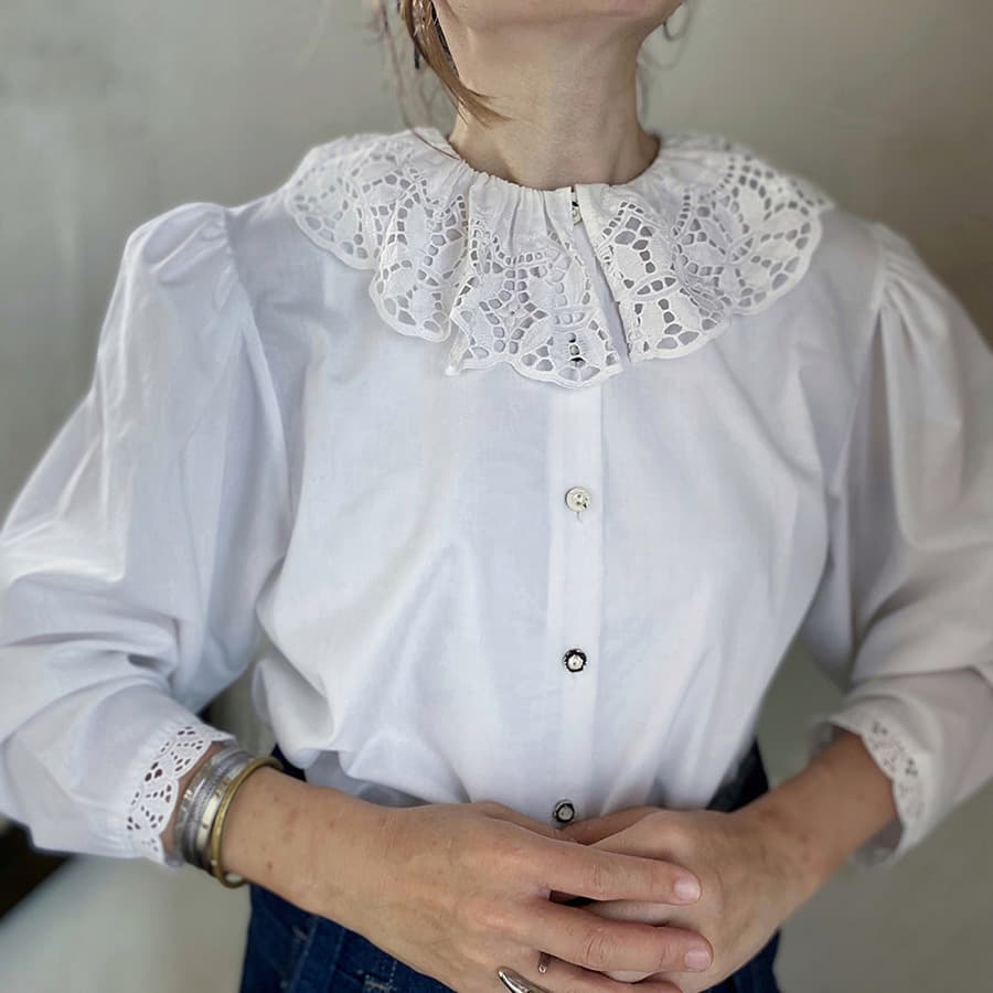 オーストリアヴィンテージレースブラウスvintageblouse