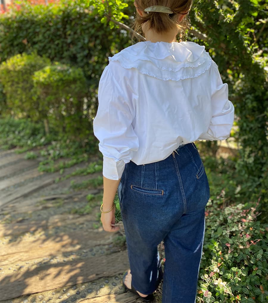 オーストリアヴィンテージブラウスVintagerufflecollarblouse