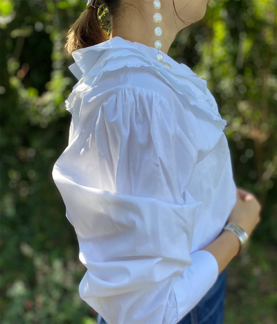 オーストリアヴィンテージブラウスVintagerufflecollarblouse