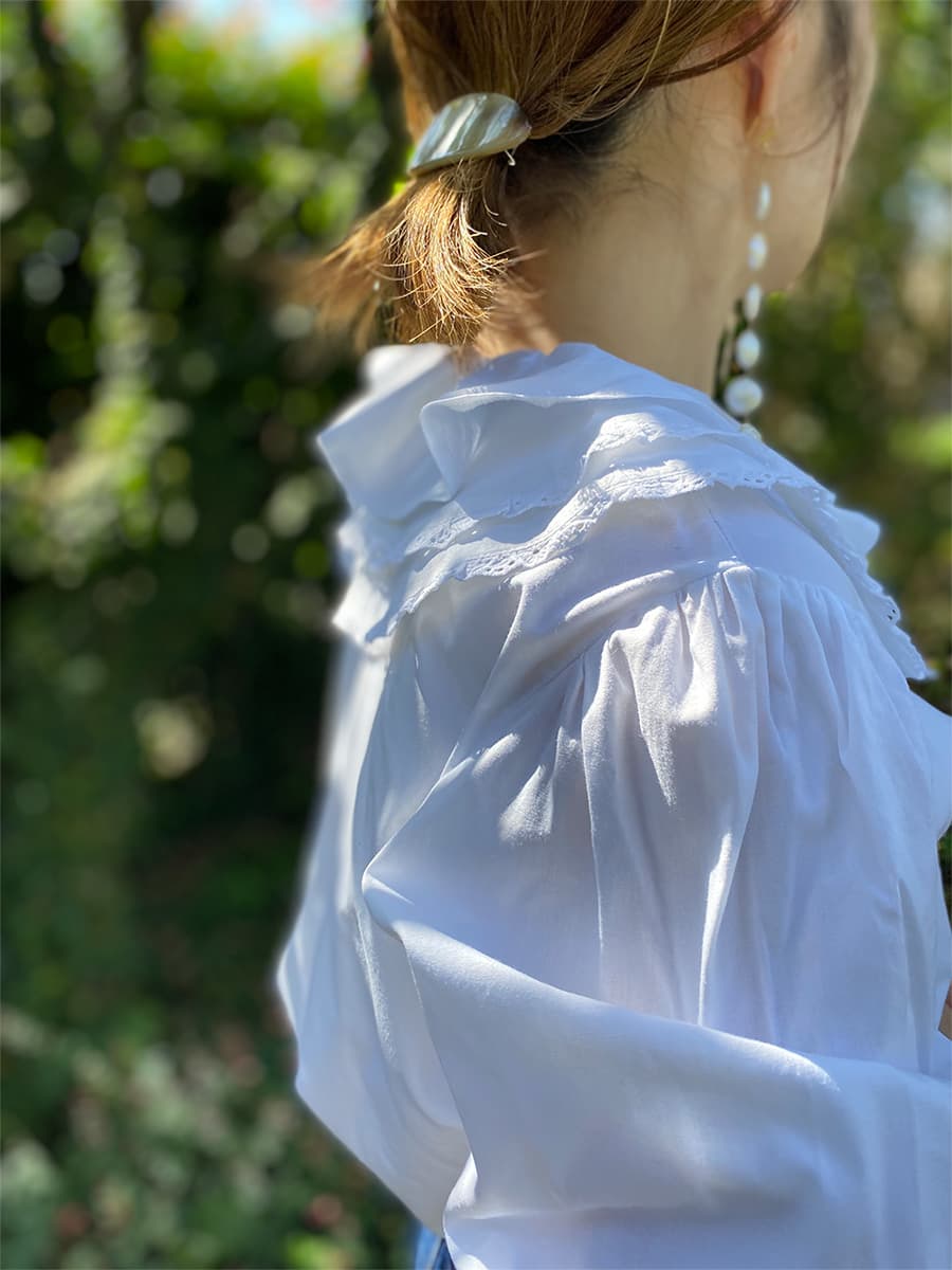 オーストリアヴィンテージブラウスVintagerufflecollarblouse