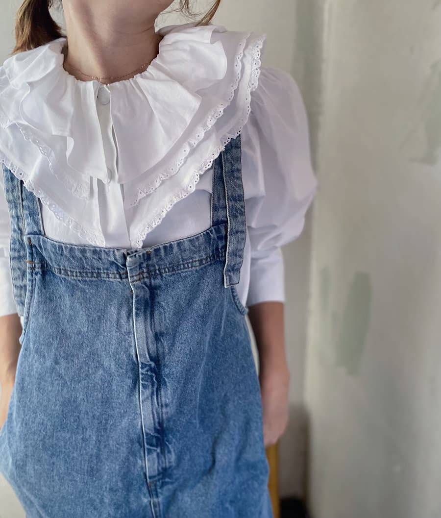 オーストリアヴィンテージブラウスVintagerufflecollarblouse