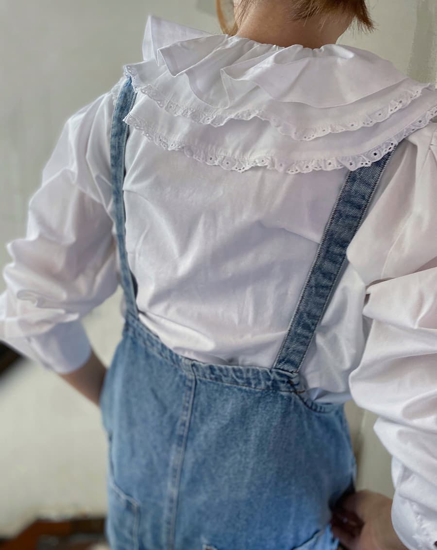 オーストリアヴィンテージブラウスVintagerufflecollarblouse