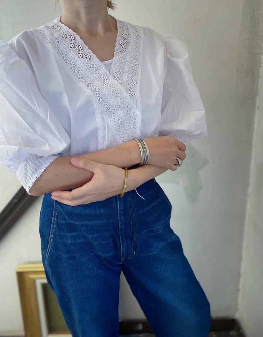 オーストリアヴィンテージパフスリーブブラウスVintagepuffsleeveblouse