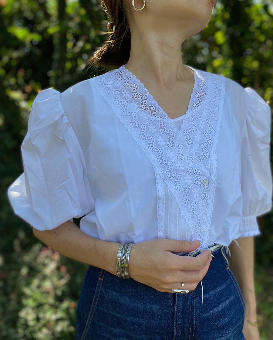 オーストリアヴィンテージパフスリーブブラウスVintagepuffsleeveblouse