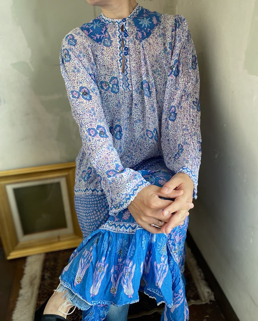 ヴィンテージインド綿ワンピースvintageindiancottondress