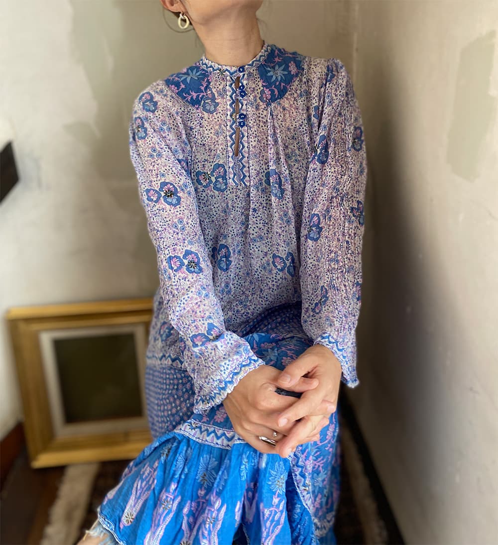 ヴィンテージインド綿ワンピースvintageindiancottondress