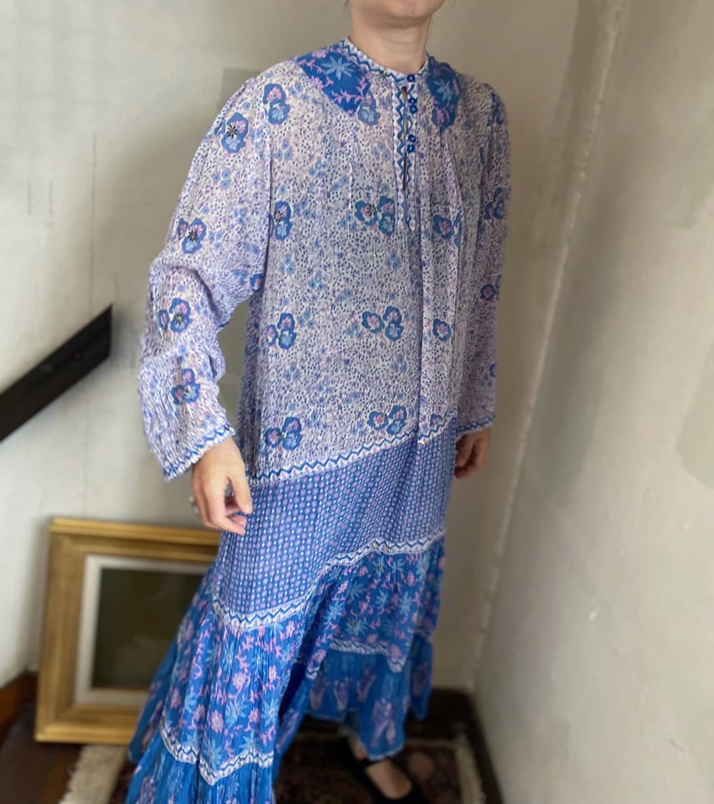 ヴィンテージインド綿ワンピースvintageindiancottondress