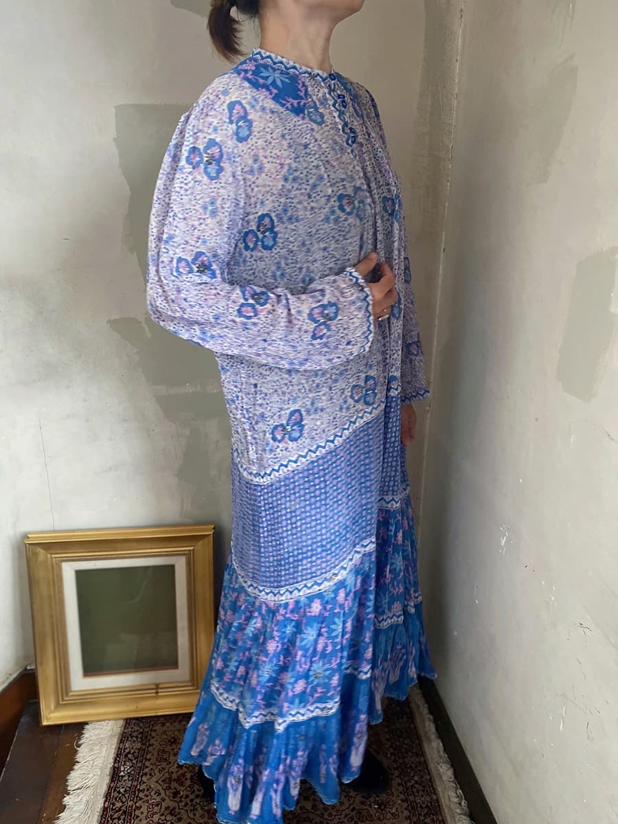ヴィンテージインド綿ワンピースvintageindiancottondress