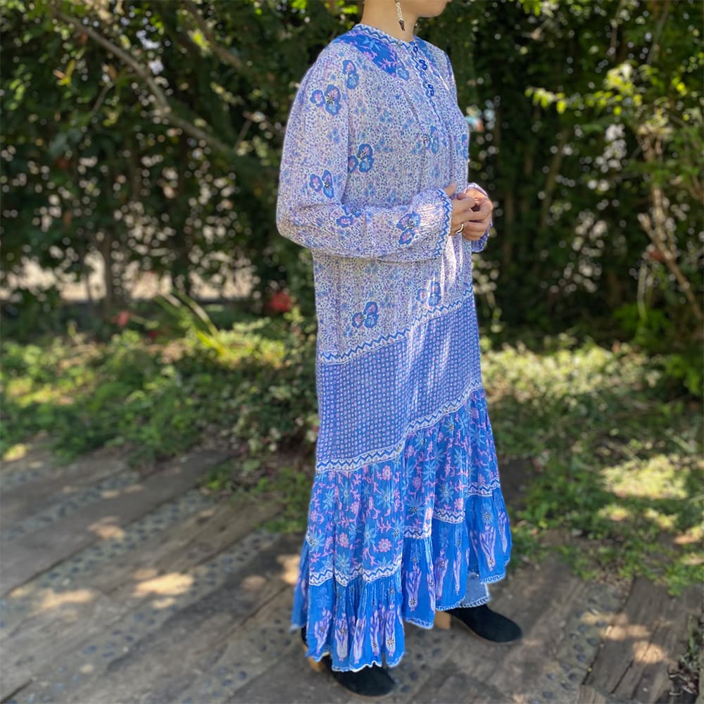 ヴィンテージインド綿ワンピースvintageindiancottondress