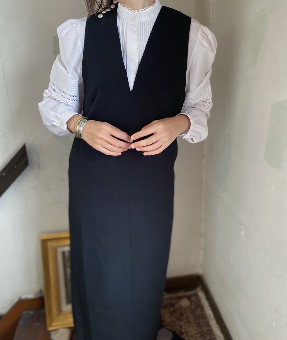 オーストリアヴィンテージスタンドカラーブラウスVintagestandcollarblouse