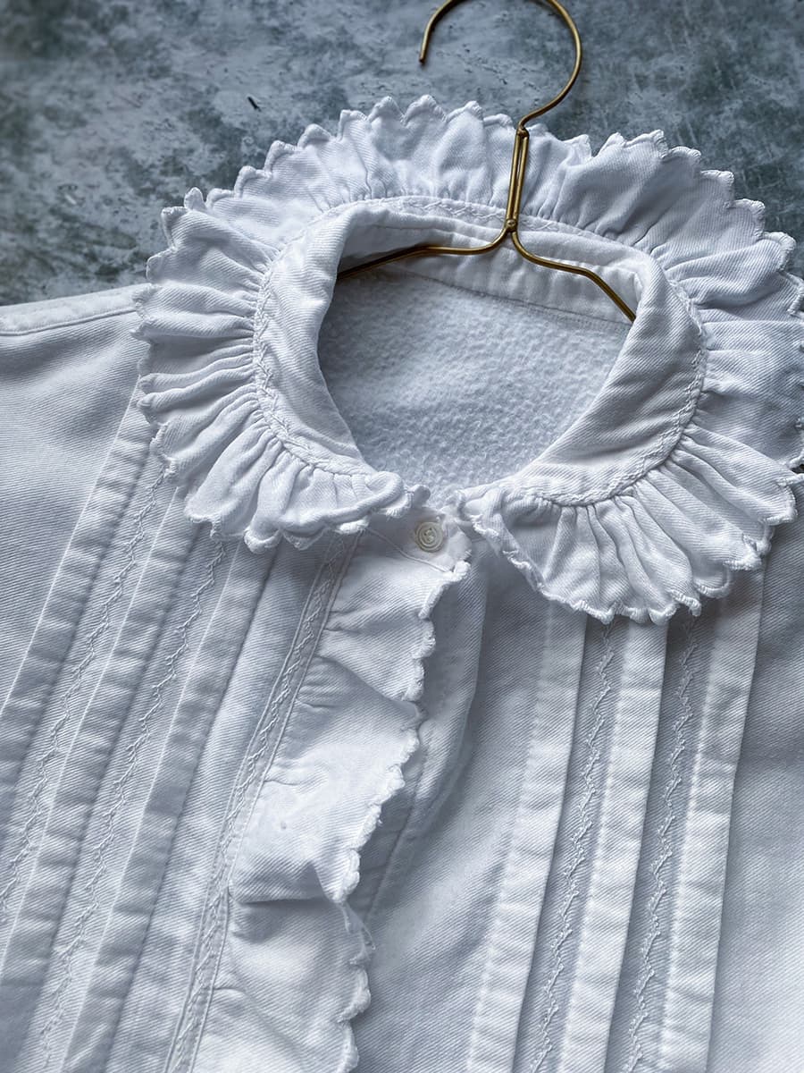 フランスアンティークブラウスフリルレースブラウス