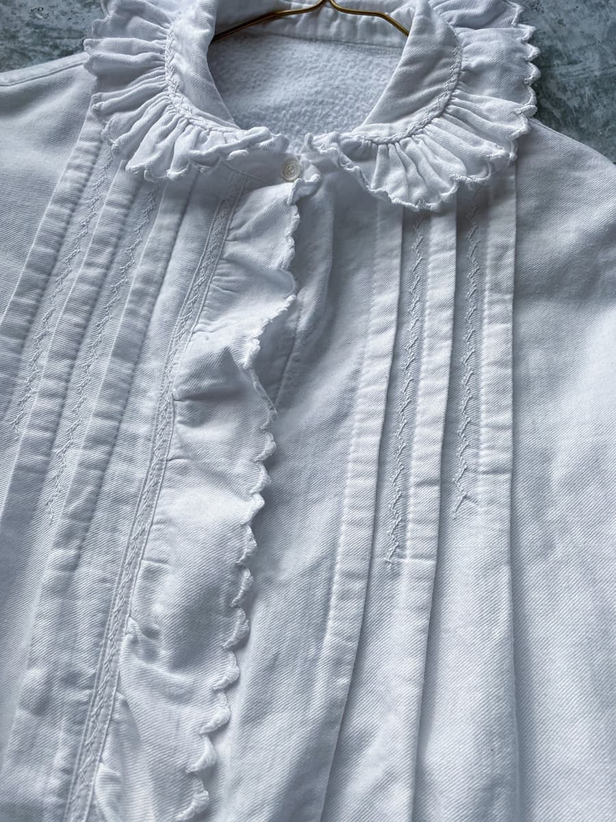 フランスアンティークブラウスフリルレースブラウス