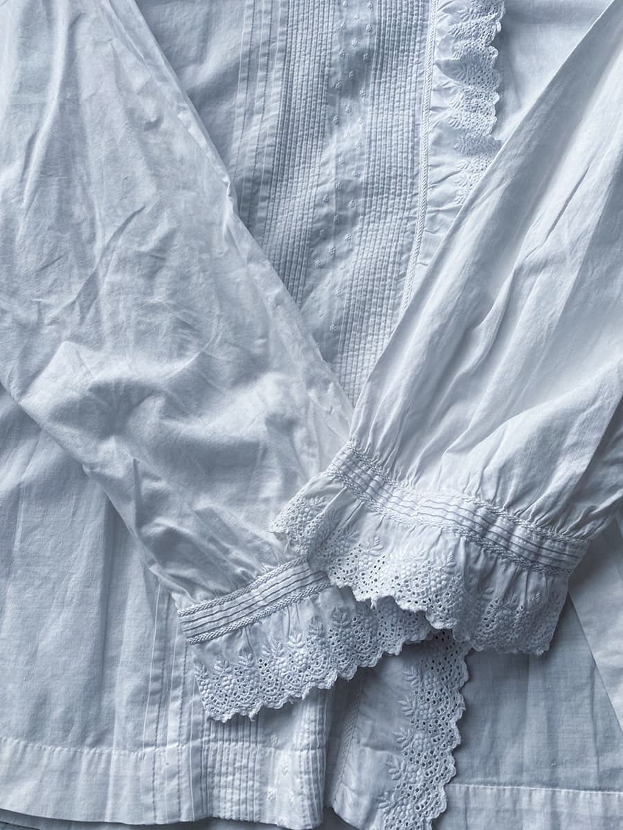 フランスアンティークブラウスフリルレースブラウス