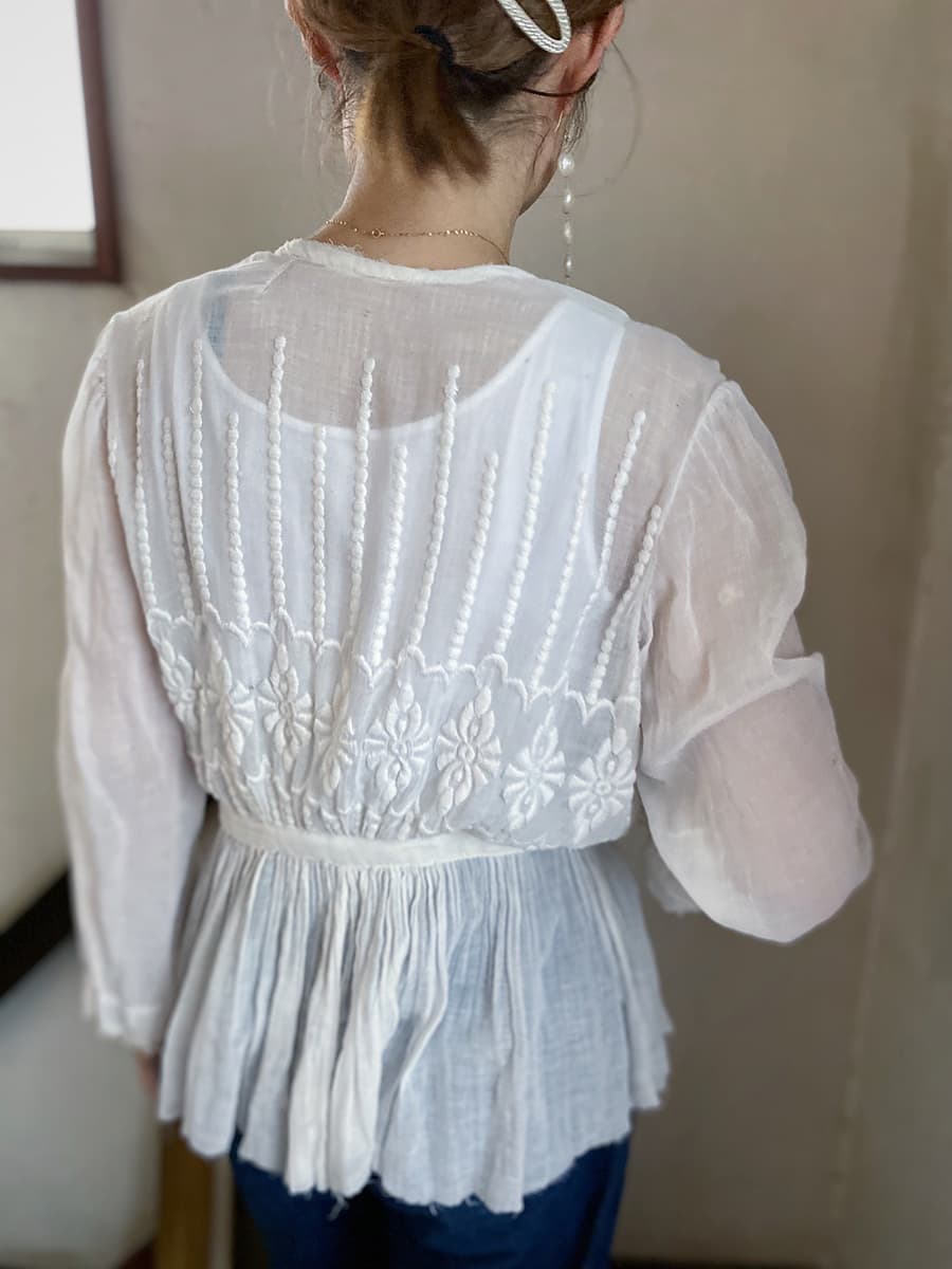 アンティークエドワーディアンペプラムブラウスAntique edwardian blouse