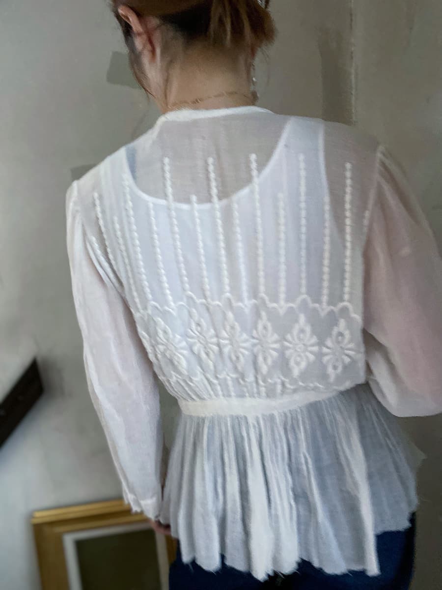 アンティークエドワーディアンペプラムブラウスAntique edwardian blouse