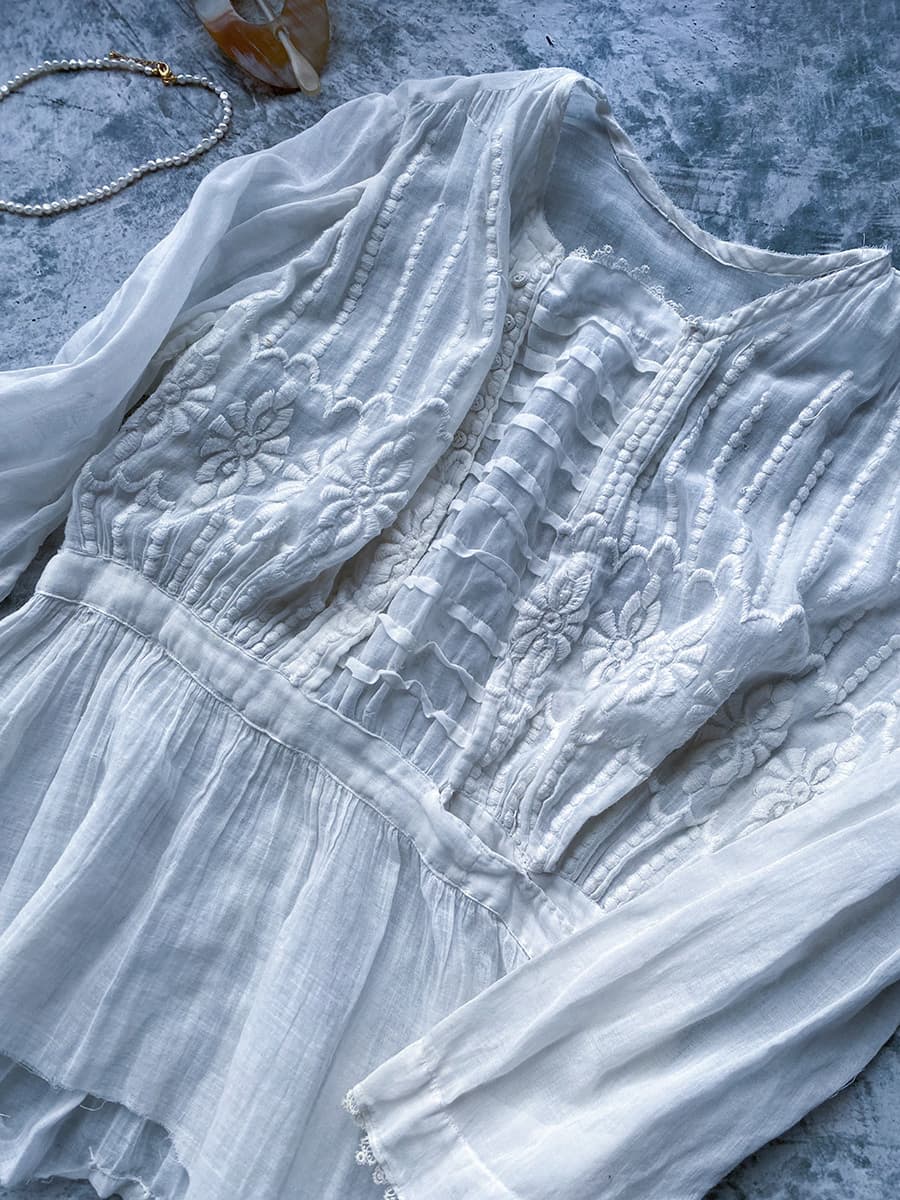 アンティークエドワーディアンペプラムブラウスAntique edwardian blouse