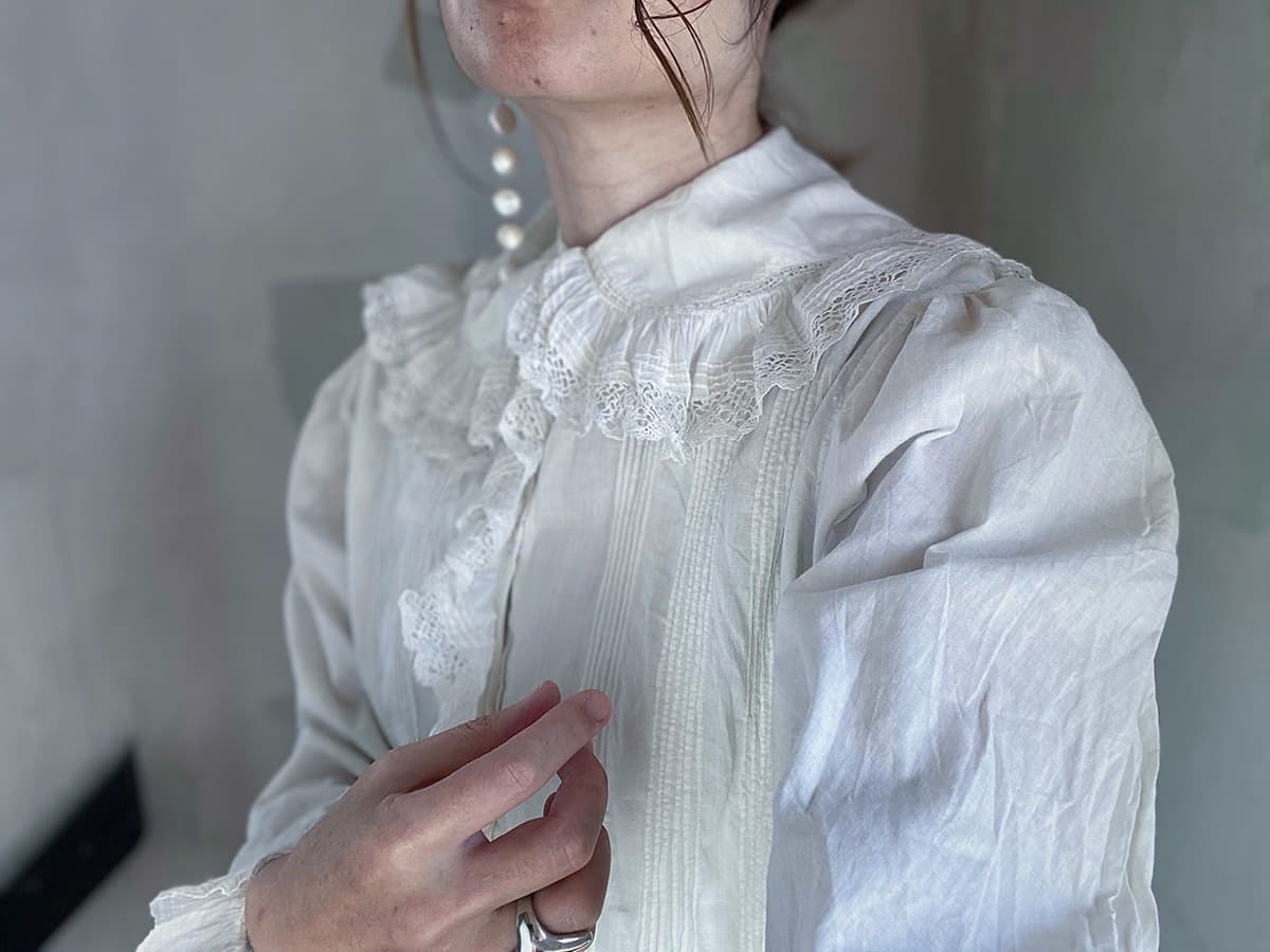 フランスアンティークナイトドレスアンティークワンピースエドワーディアンヴィクトリアンAntiqueFrenchEdwardianNightDress