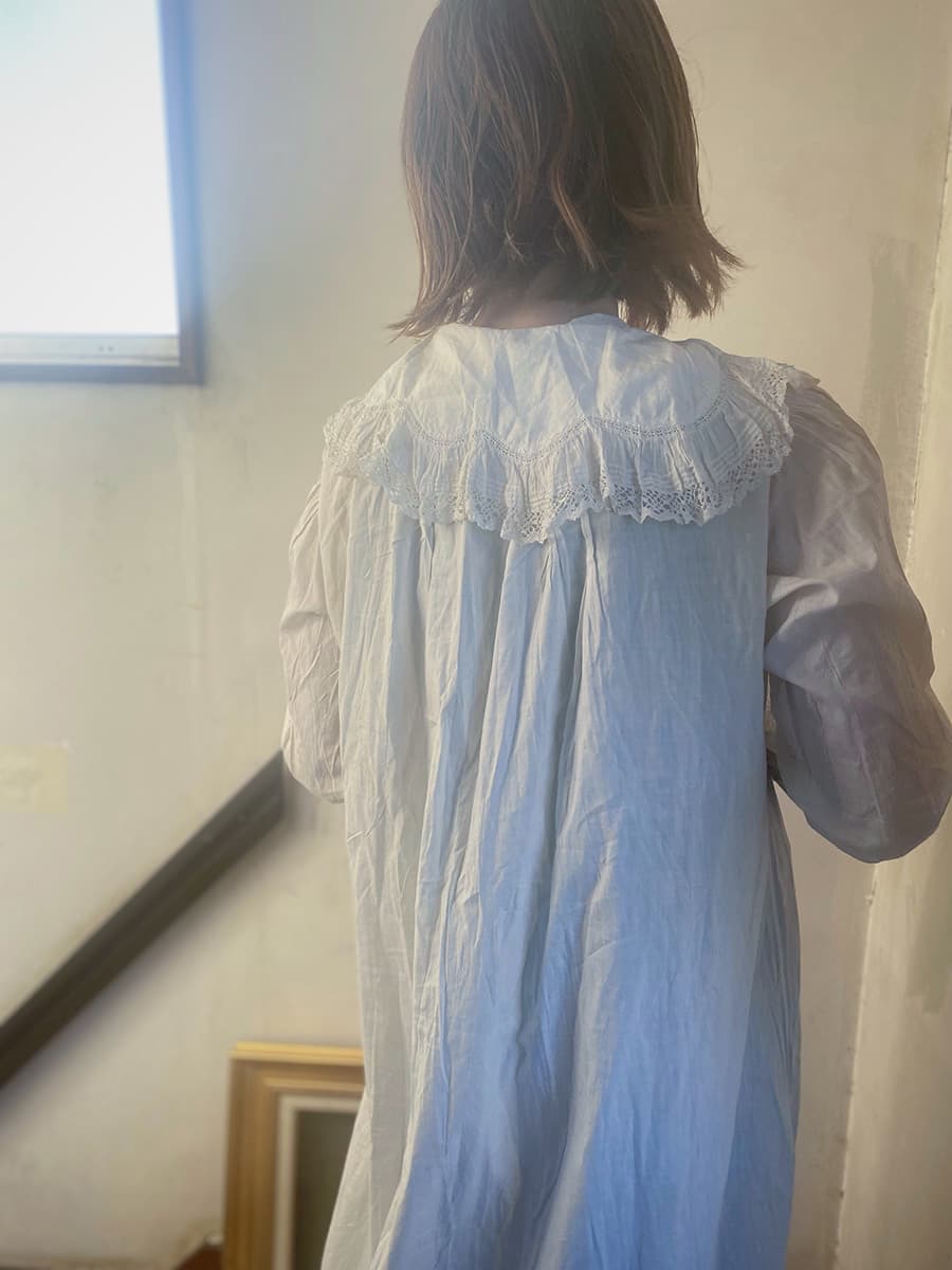 フランスアンティークナイトドレスアンティークワンピースエドワーディアンヴィクトリアンAntiqueFrenchEdwardianNightDress