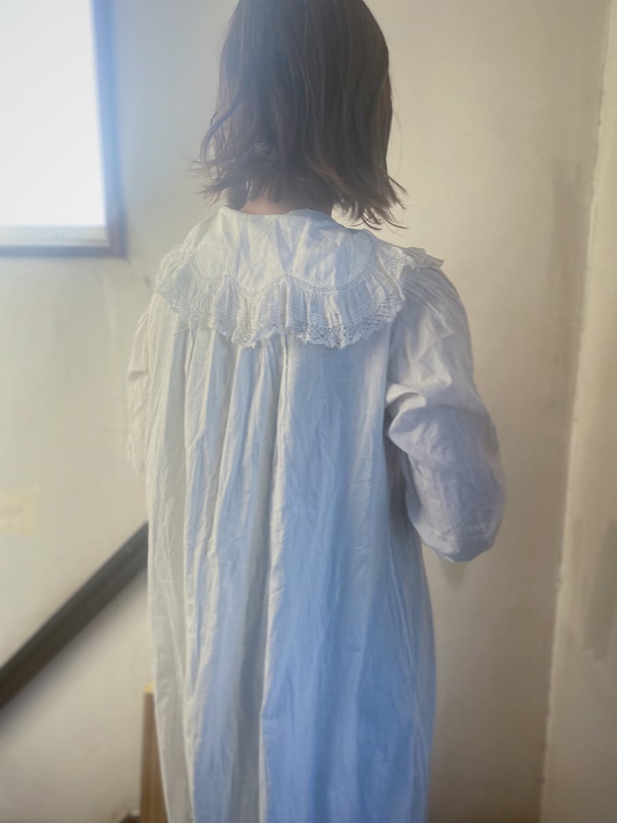 フランスアンティークナイトドレスアンティークワンピースエドワーディアンヴィクトリアンAntiqueFrenchEdwardianNightDress