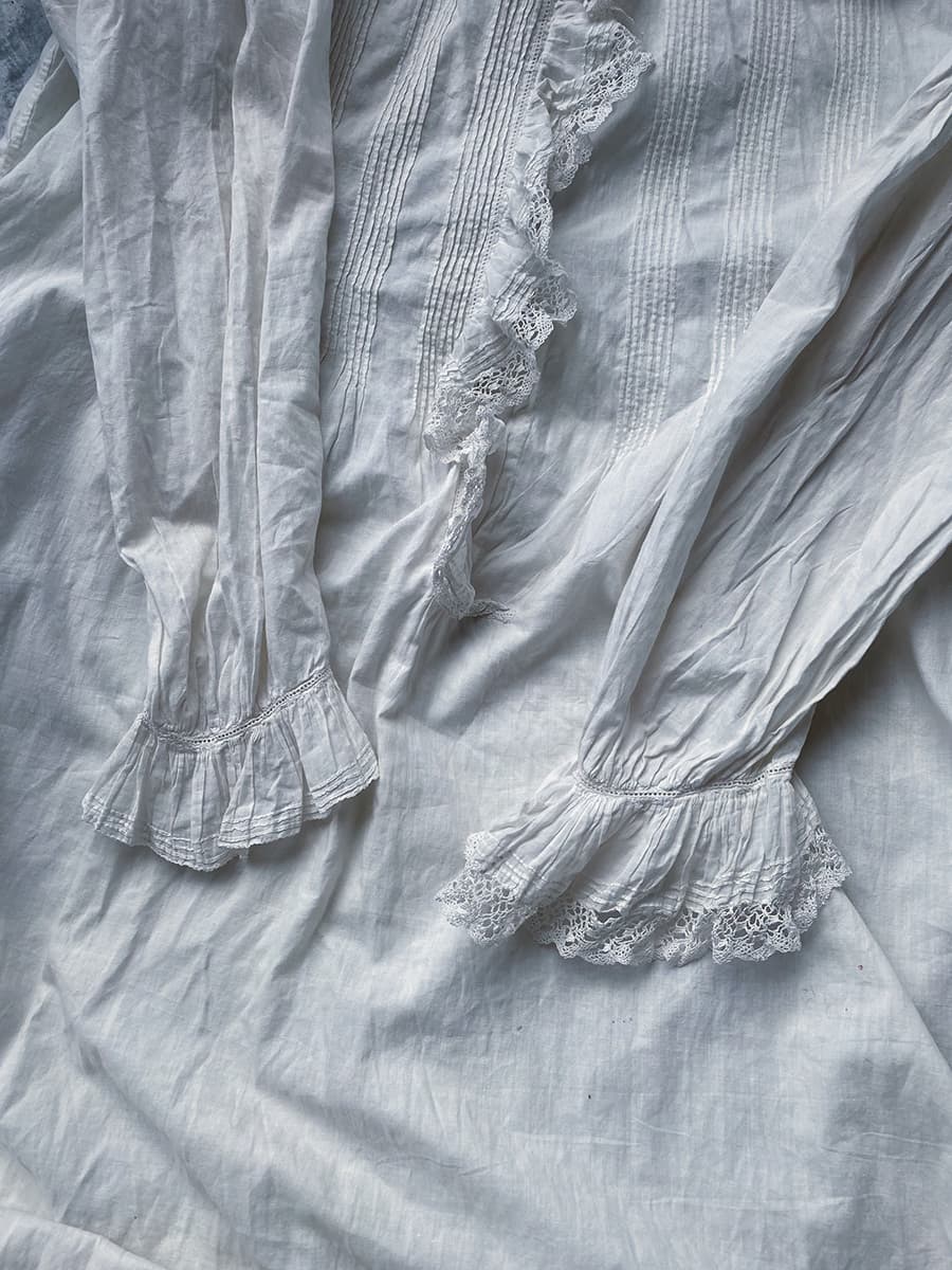 フランスアンティークナイトドレスアンティークワンピースエドワーディアンヴィクトリアンAntiqueFrenchEdwardianNightDress