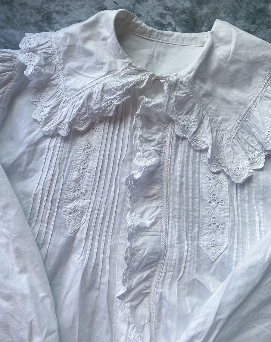 フランスアンティークナイトドレスアンティークワンピースエドワーディアンヴィクトリアンAntiqueFrenchEdwardianNightDress