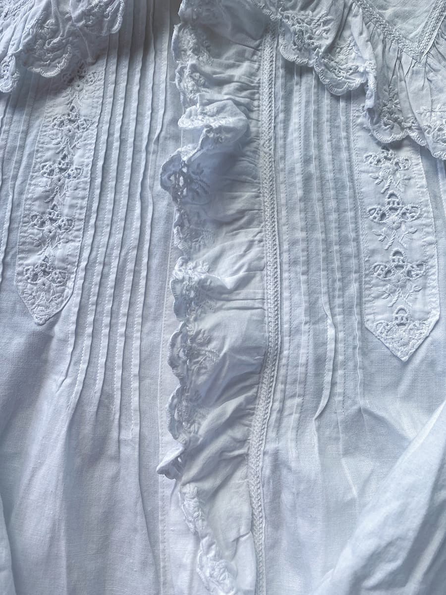 フランスアンティークナイトドレスアンティークワンピースエドワーディアンヴィクトリアンAntiqueFrenchEdwardianNightDress