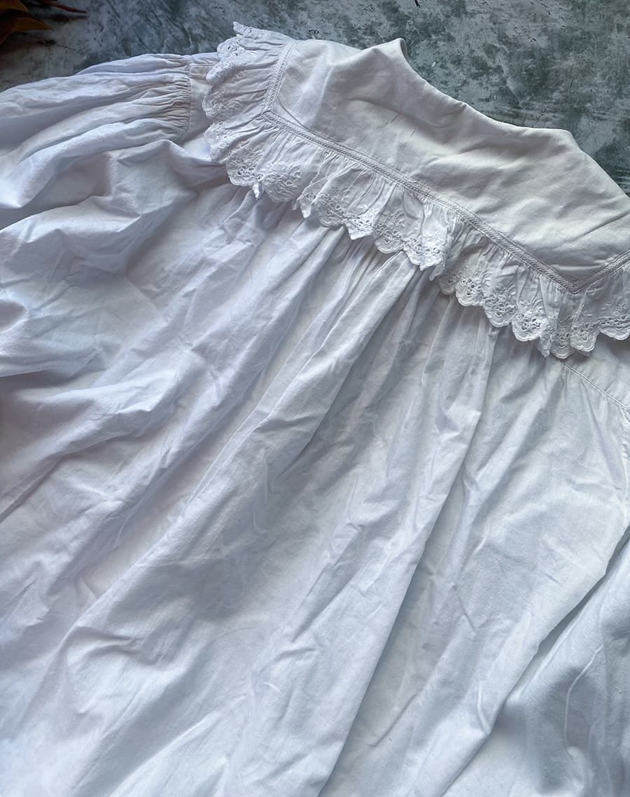 フランスアンティークナイトドレスアンティークワンピースエドワーディアンヴィクトリアンAntiqueFrenchEdwardianNightDress