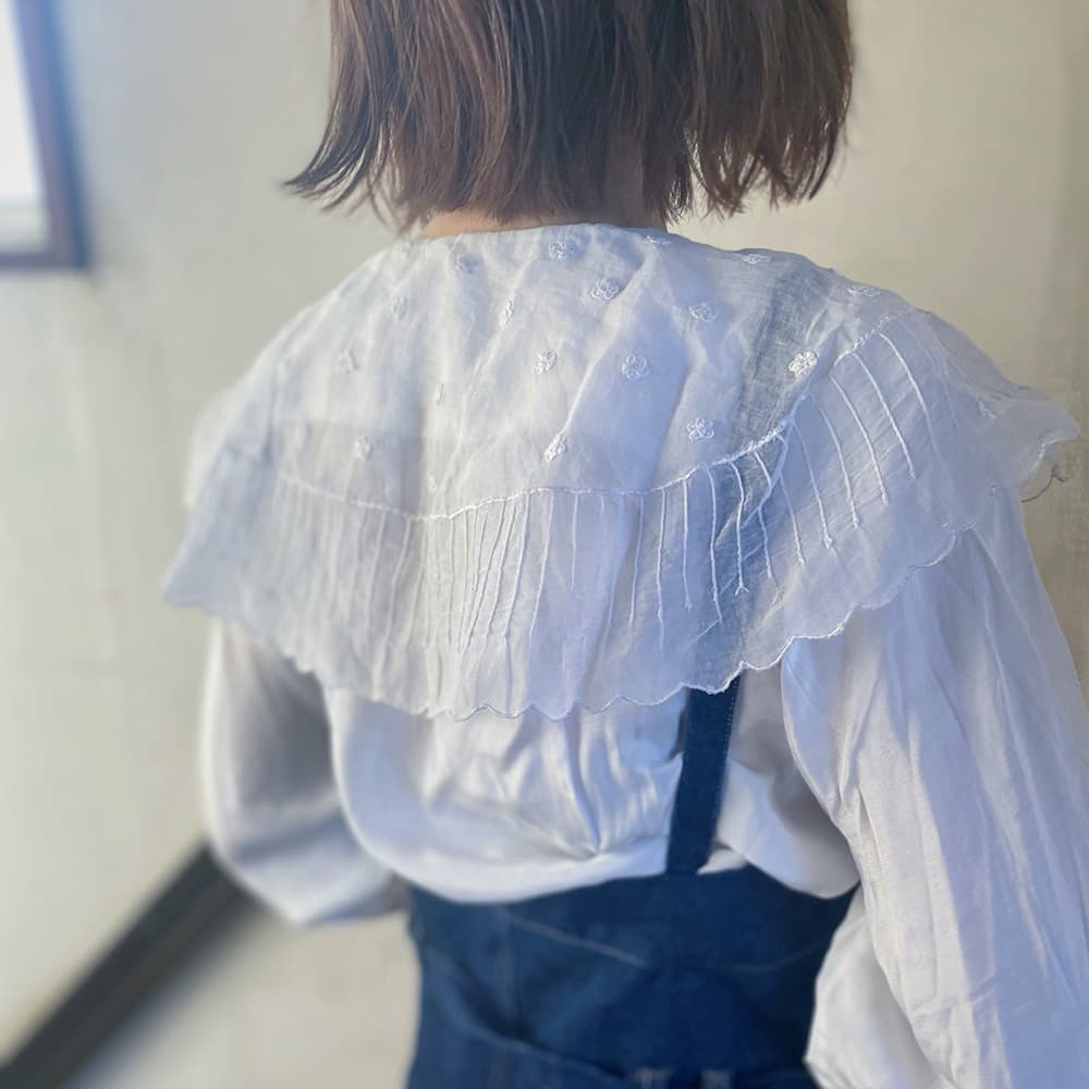 フランスアンティークブラウスフリルレースブラウス