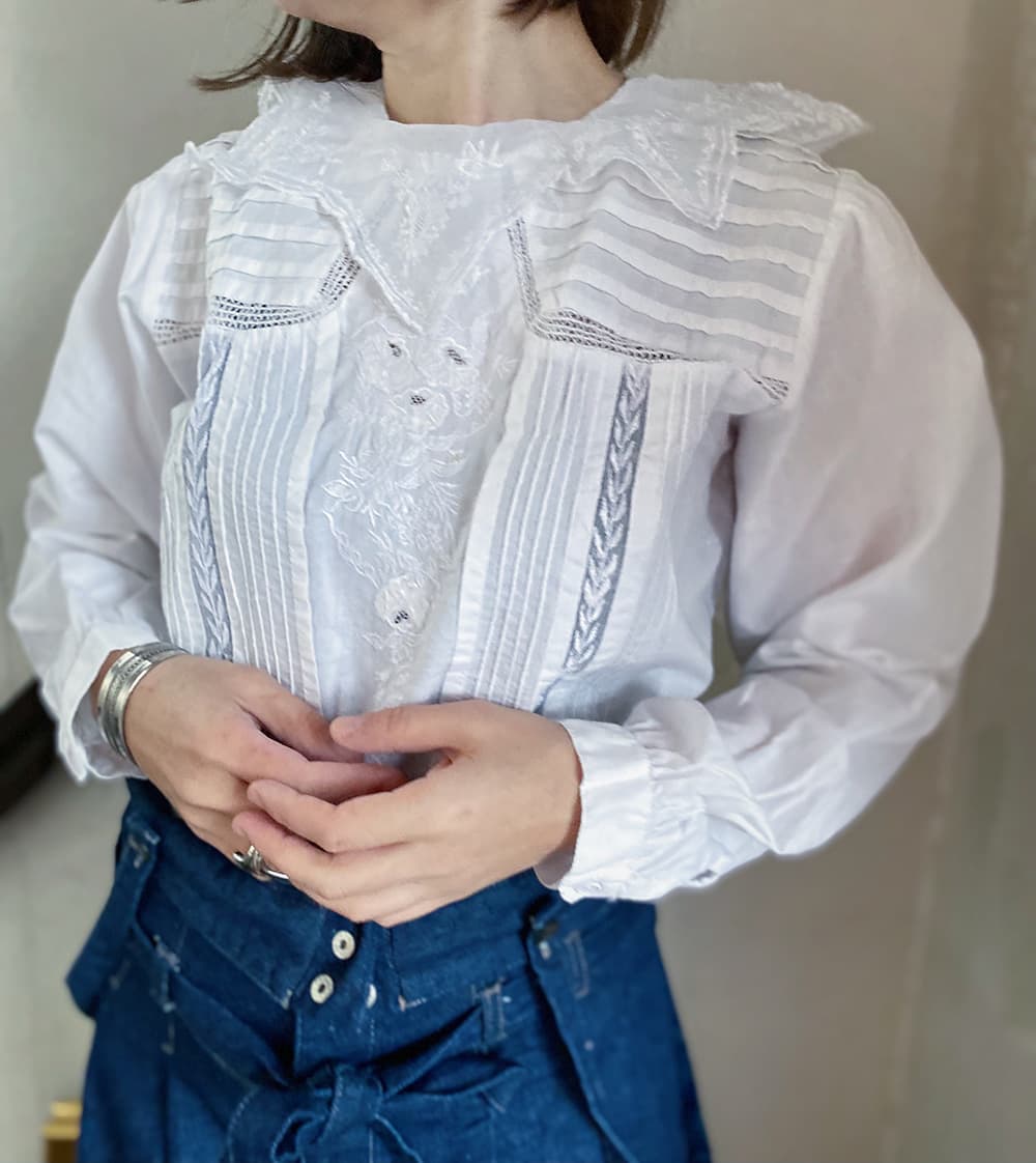ヴィンテージセーラーカラーブラウスvintageblouse