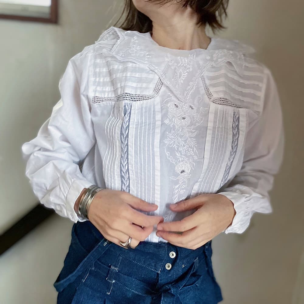 ヴィンテージセーラーカラーブラウスvintageblouse