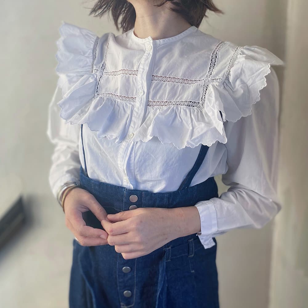 フレンチアンティークブラウスFrenchantiquecottonblouse