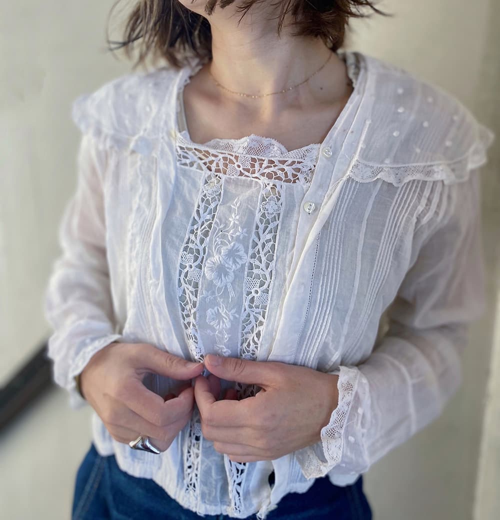 アンティークセーラーカラーブラウスAntiquesailorcollarblouse