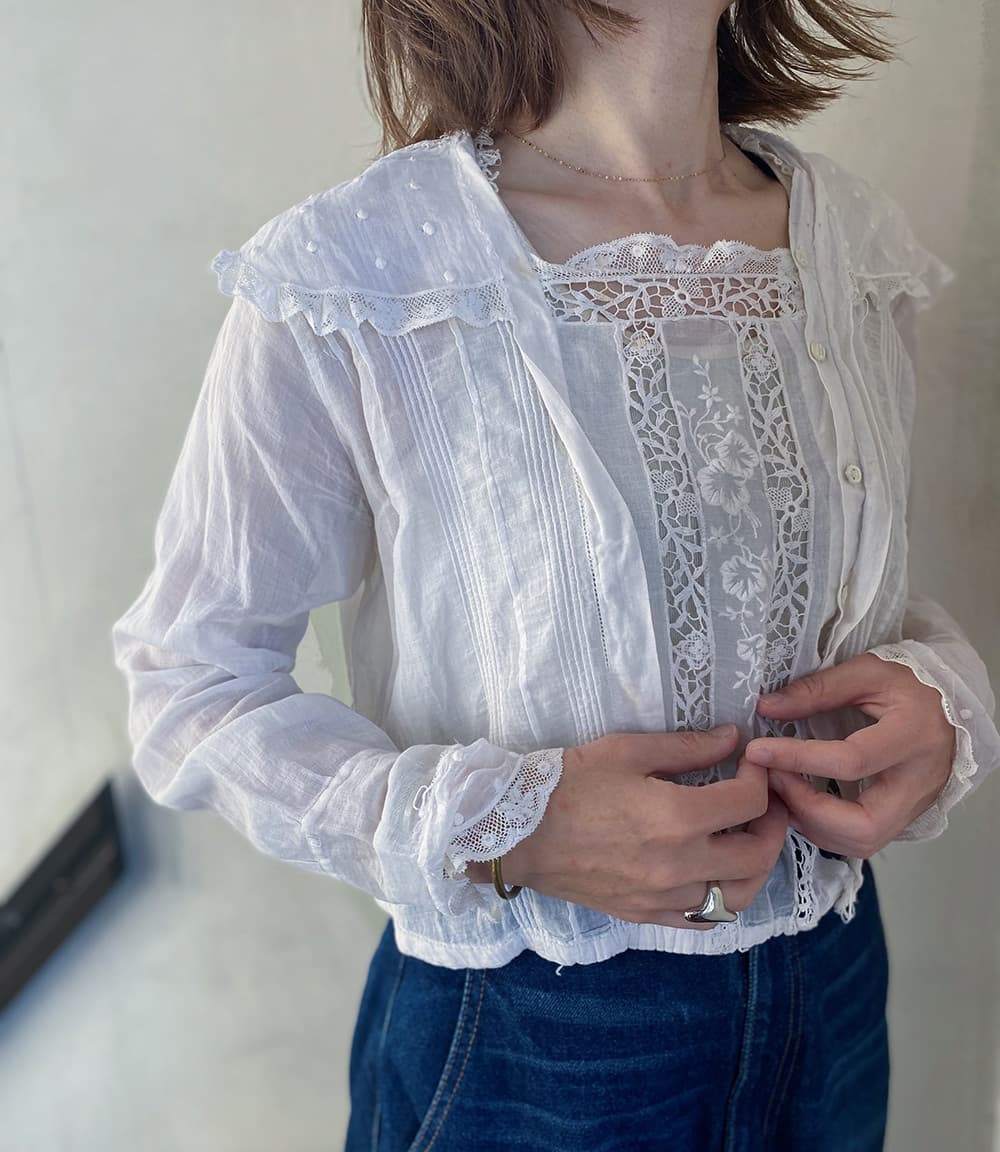 アンティークセーラーカラーブラウスAntiquesailorcollarblouse