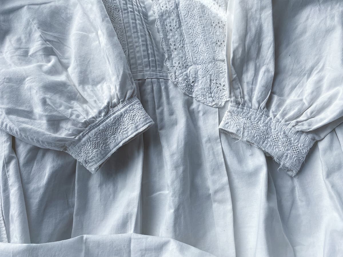 フランスアンティークナイトドレスアンティークワンピースエドワーディアンヴィクトリアンAntiqueFrenchEdwardianNightDress