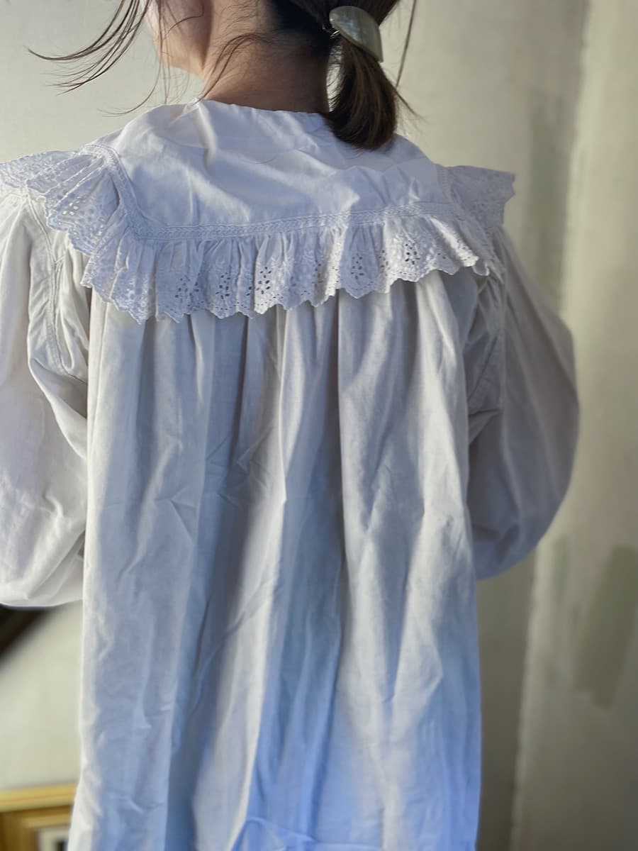 フランスアンティークナイトドレスアンティークワンピースエドワーディアンヴィクトリアンAntiqueFrenchEdwardianNightDress