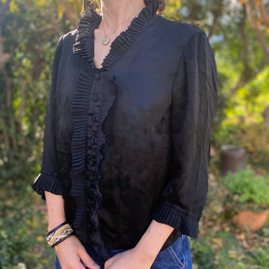 FrenchAntiqueSilkBlouseフレンチアンティークシルクブラウス