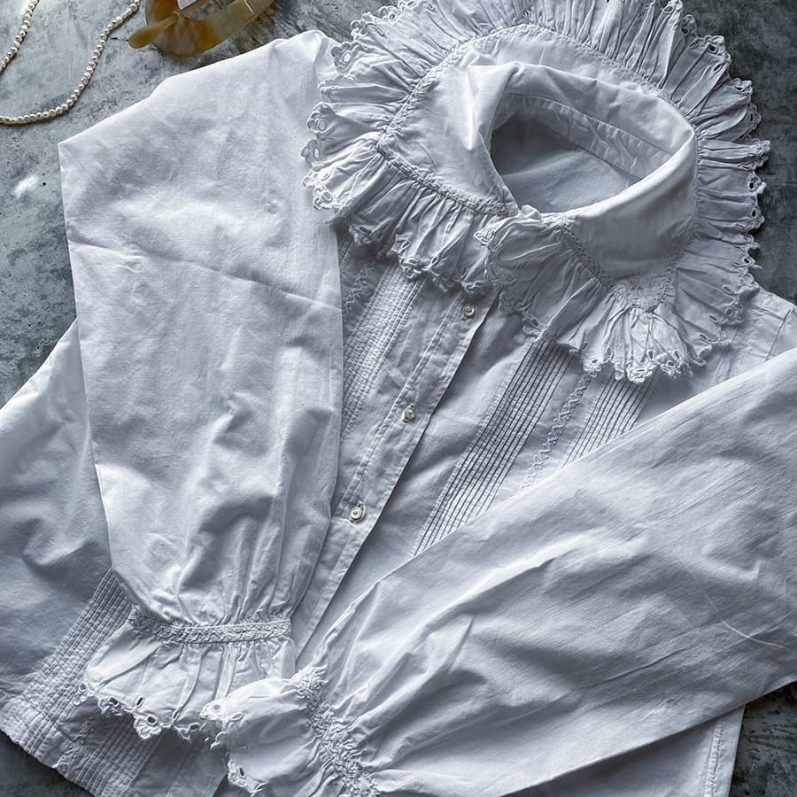 FrenchAntiqueCottonBlouseフレンチアンティークコットンブラウス