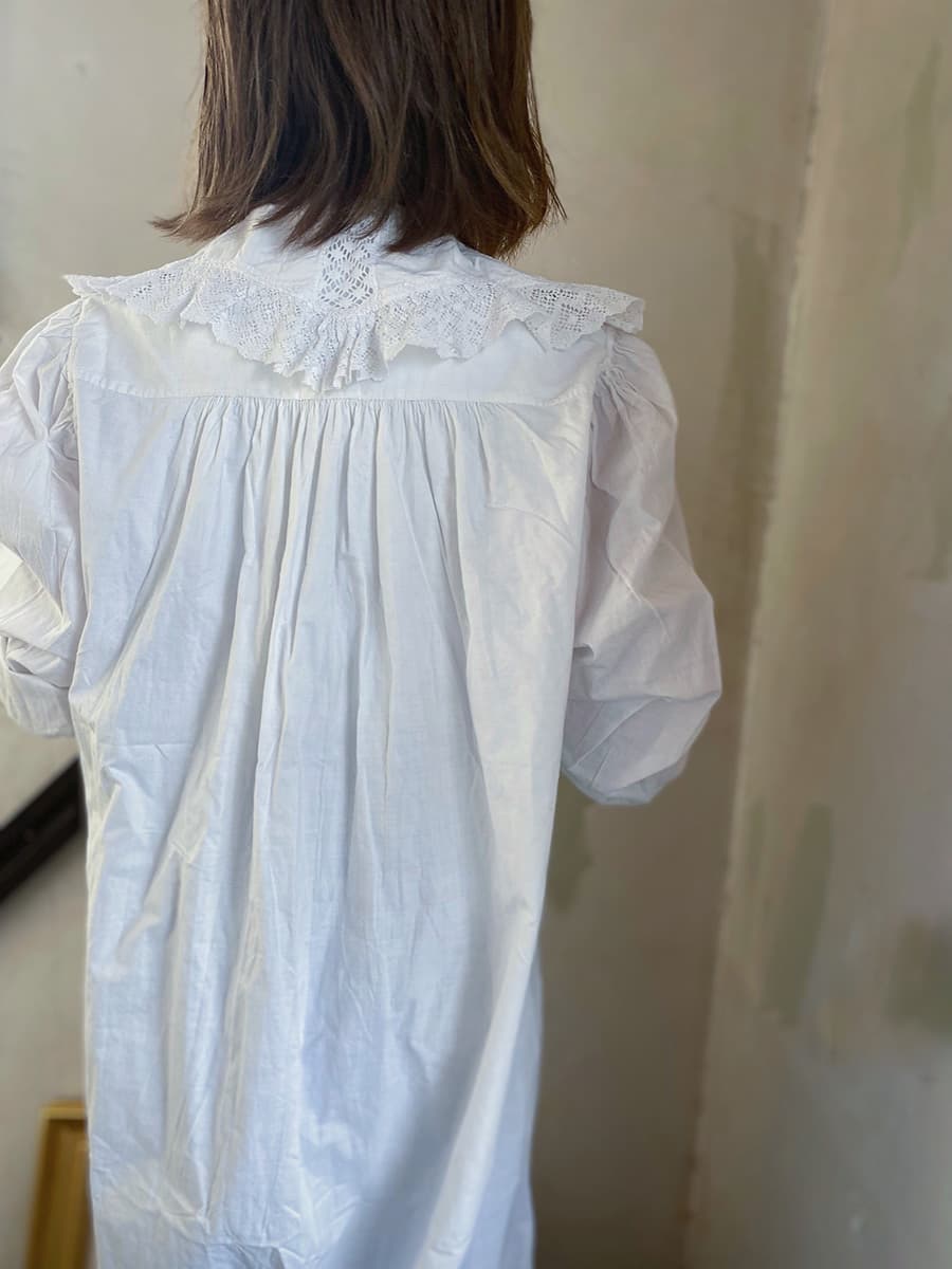 フランスアンティークナイトドレスアンティークワンピースエドワーディアンヴィクトリアンAntiqueFrenchEdwardianNightDress