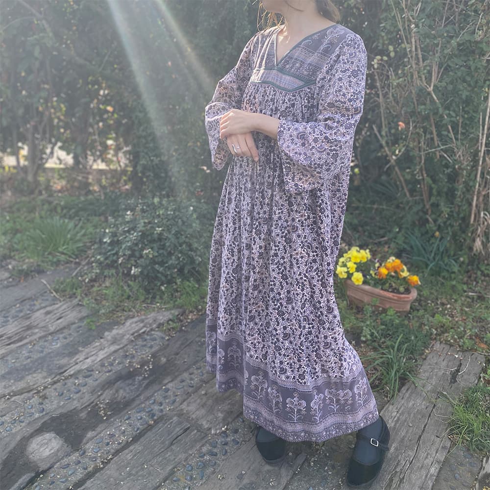 ヴィンテージインド綿ワンピースvintageindiancottondress