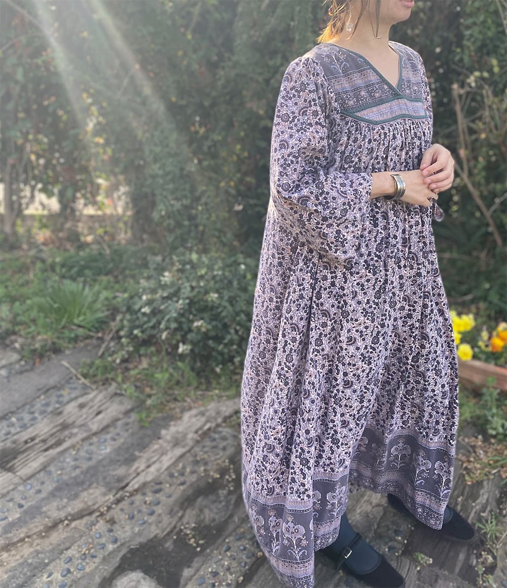 ヴィンテージインド綿ワンピースvintageindiancottondress