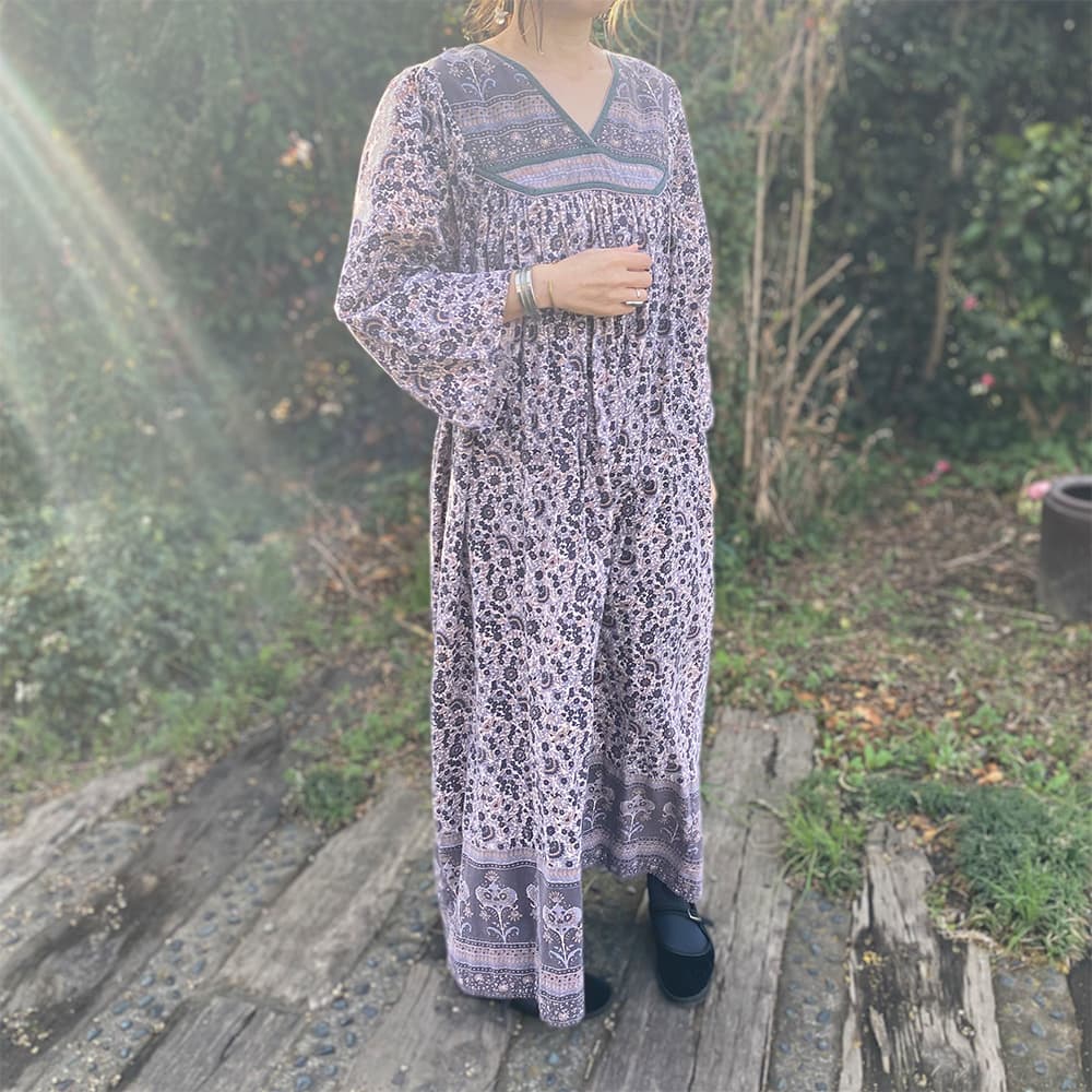 ヴィンテージインド綿ワンピースvintageindiancottondress