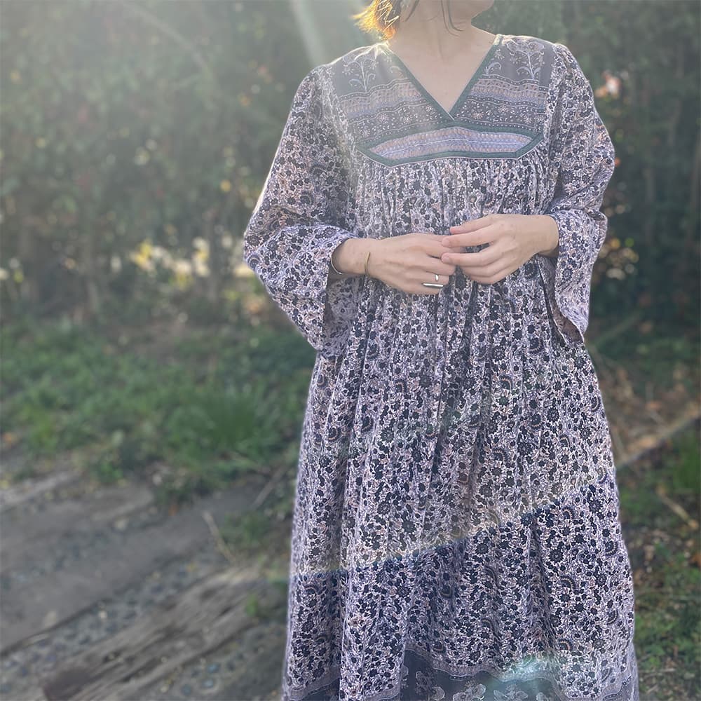 ヴィンテージインド綿ワンピースvintageindiancottondress
