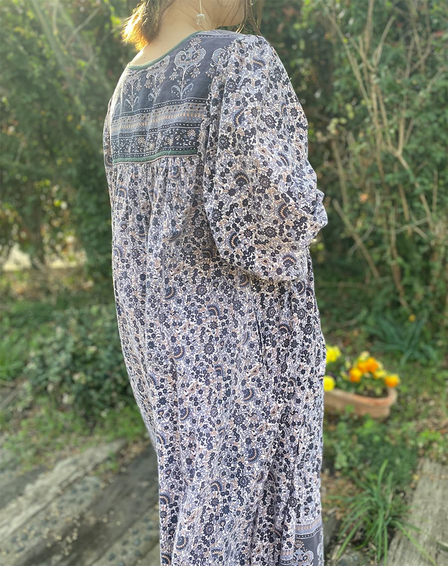 ヴィンテージインド綿ワンピースvintageindiancottondress