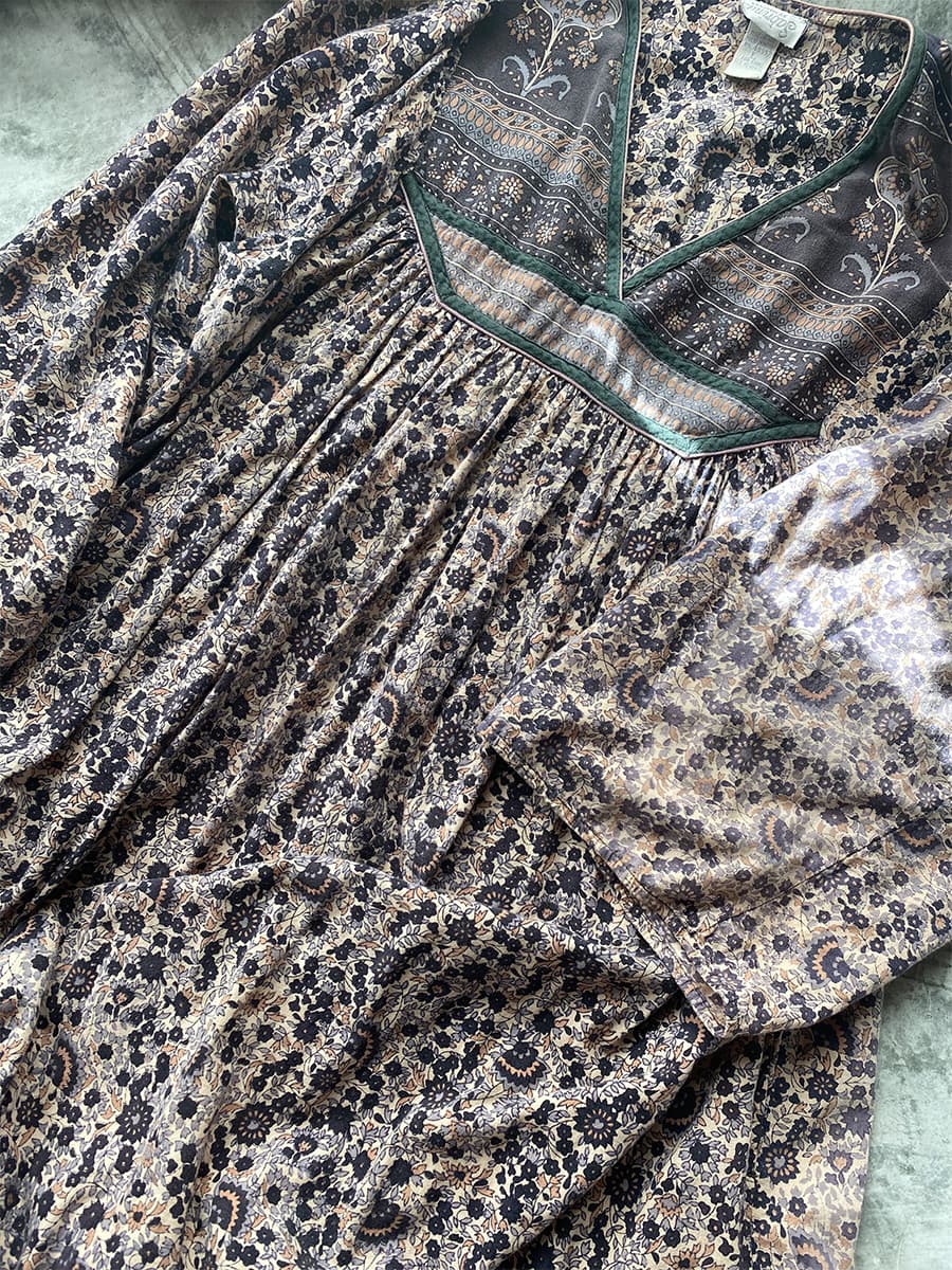 ヴィンテージインド綿ワンピースvintageindiancottondress