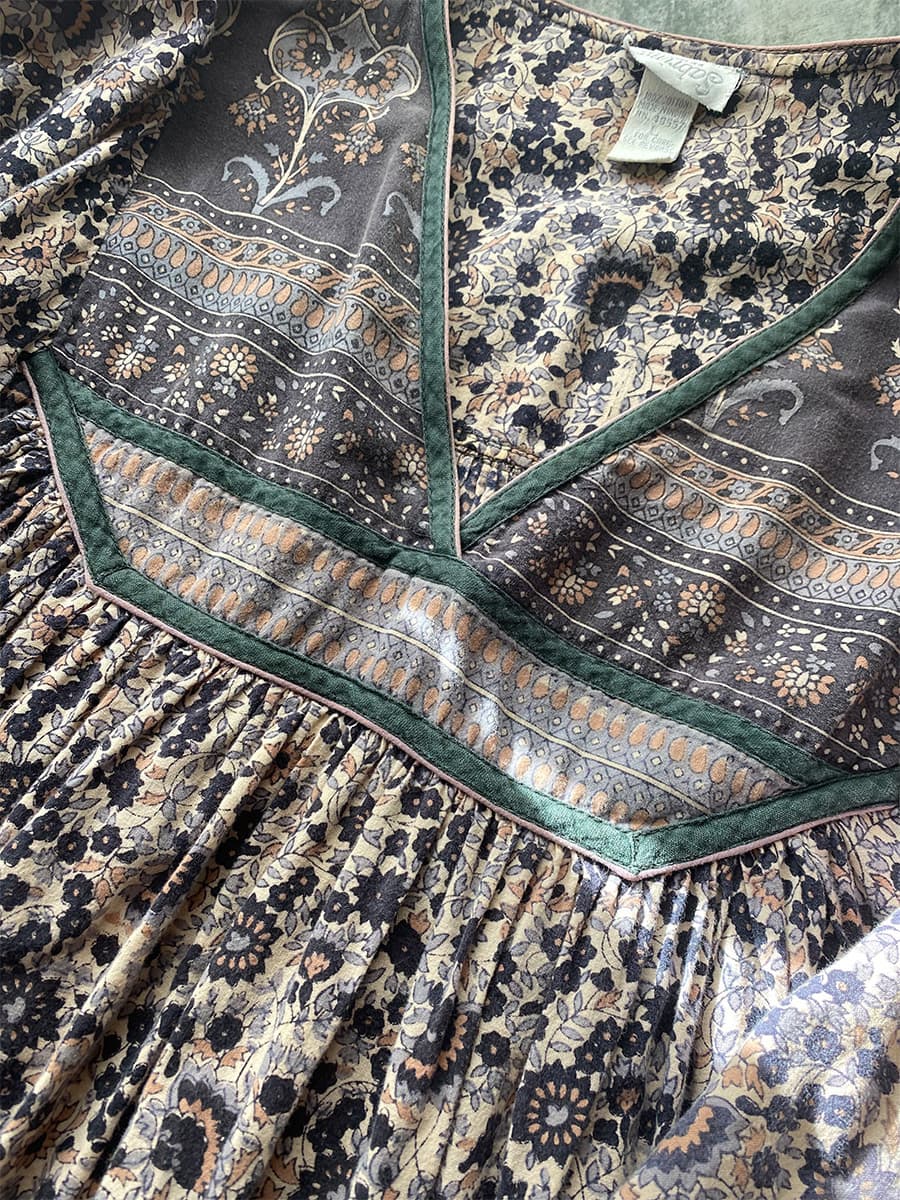 ヴィンテージインド綿ワンピースvintageindiancottondress