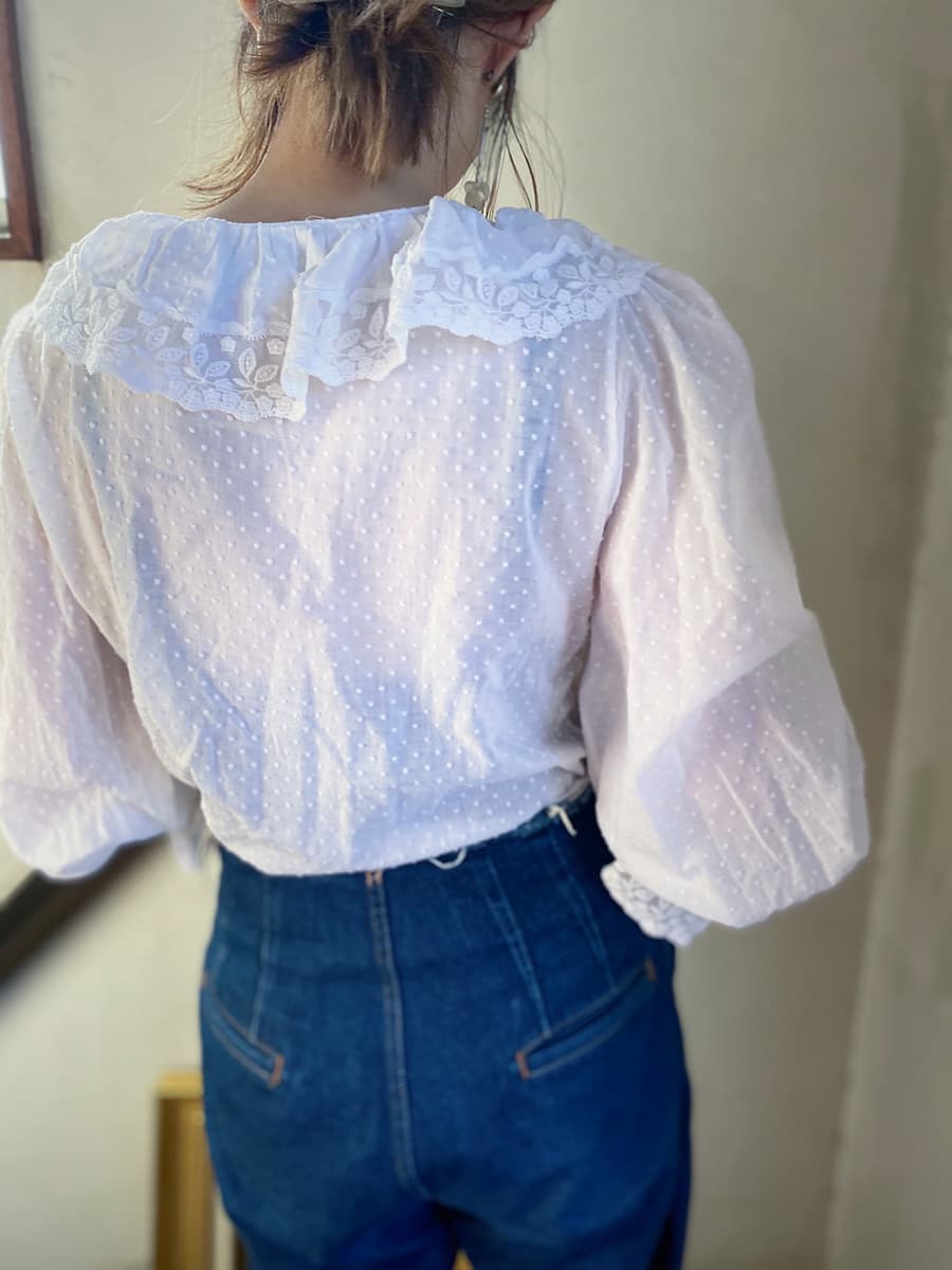 ローラアシュレイヴィンテージレースブラウスアンティークブラウスVintagelauraashleyblouse