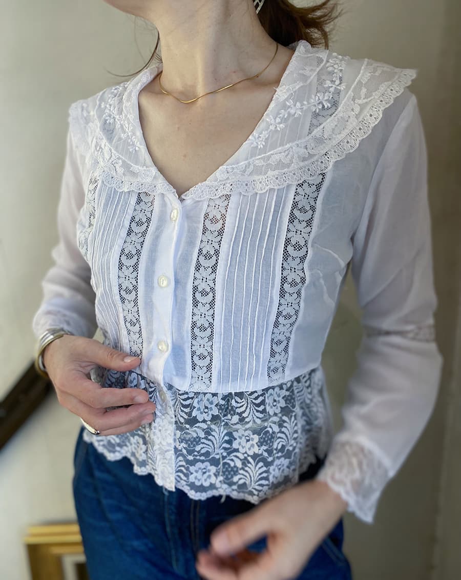 VintageセーラーカラーブラウスAntiquesailorcollarblouseVintageblouse