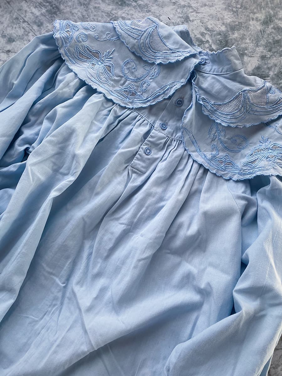 フランスアンティークブラウスフリルレースブラウスFrenchVintageblouse