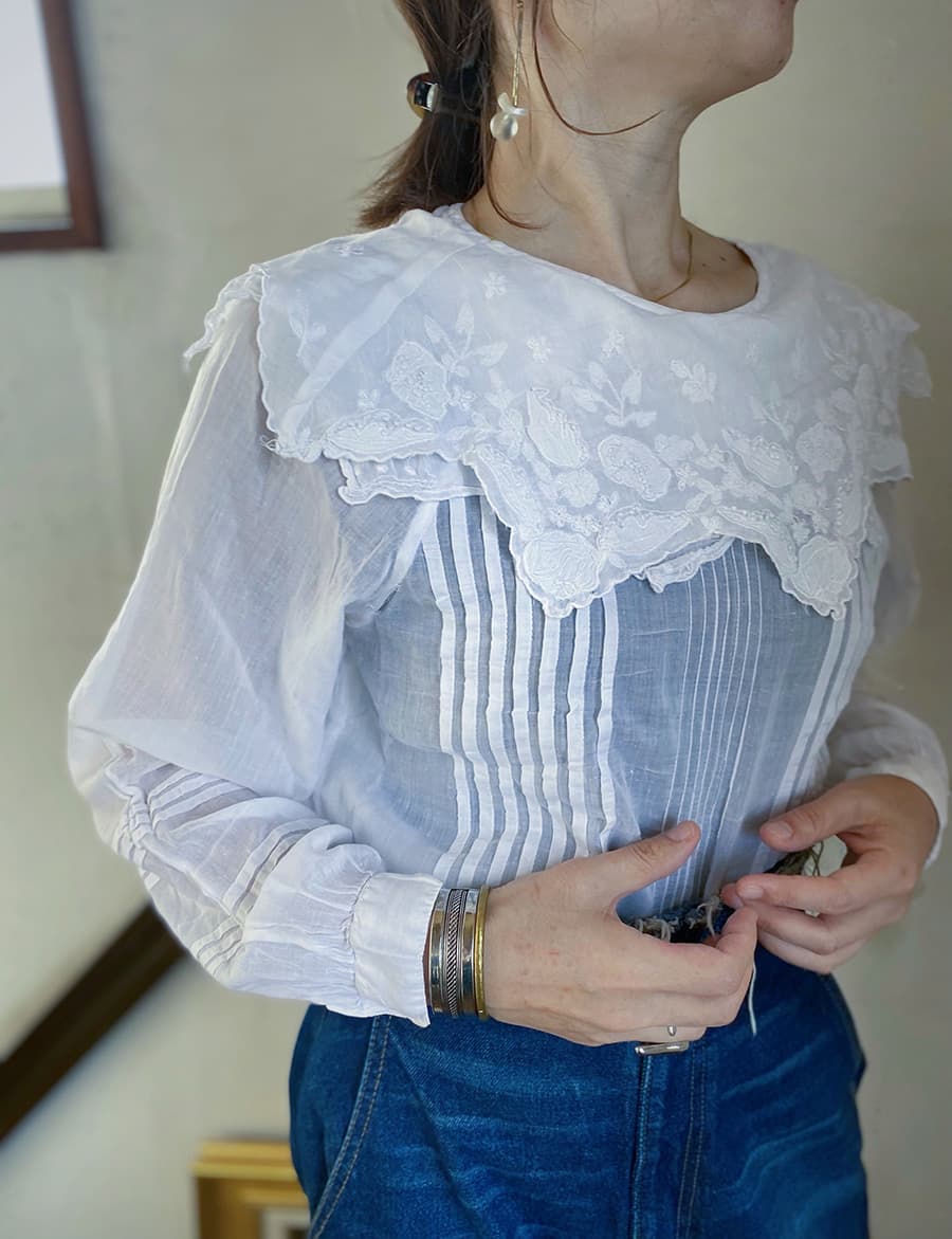 ヴィンテージセーラーカラーブラウスvintageblouse